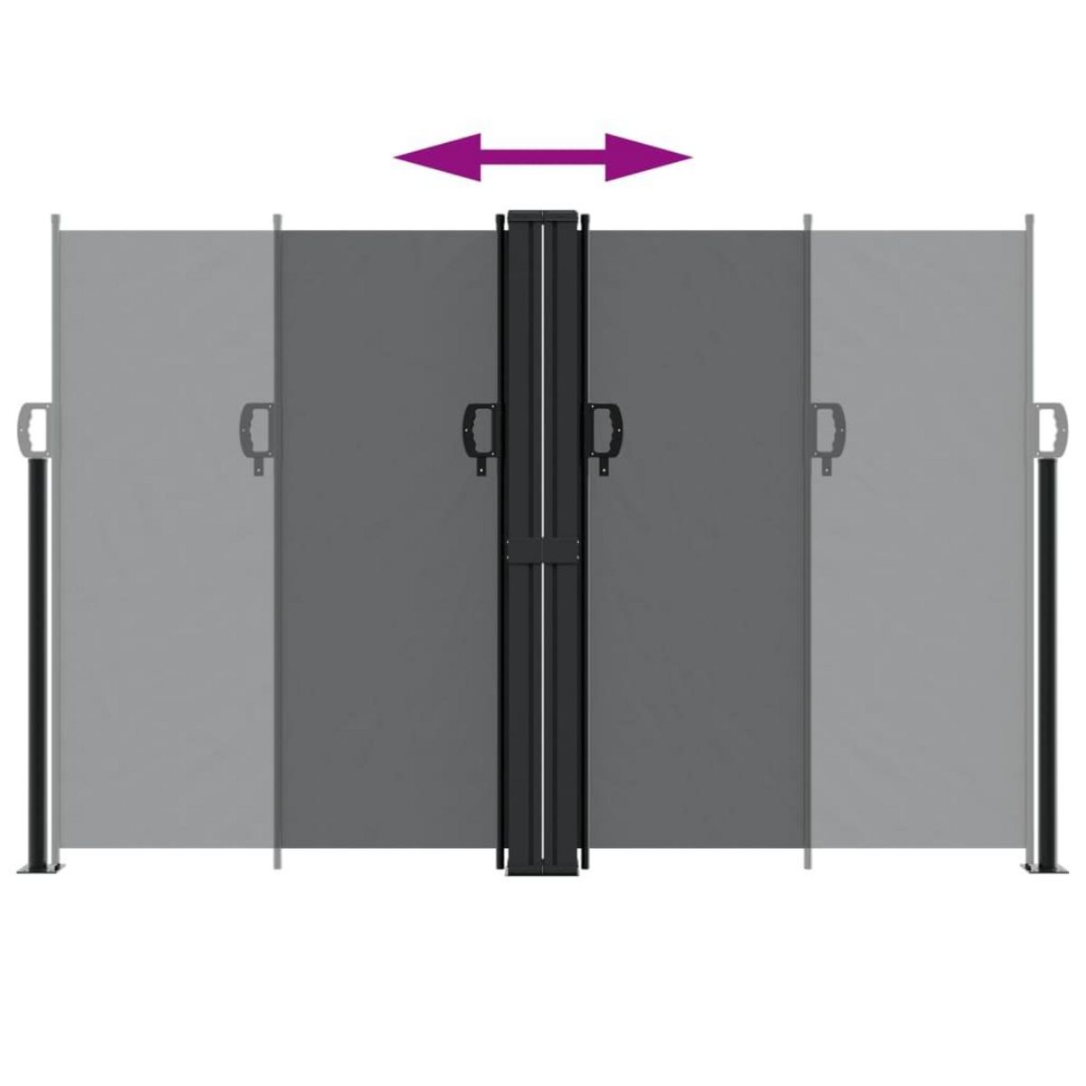 VIDAXL Auvent lateral retractable noir 160x1000 cm