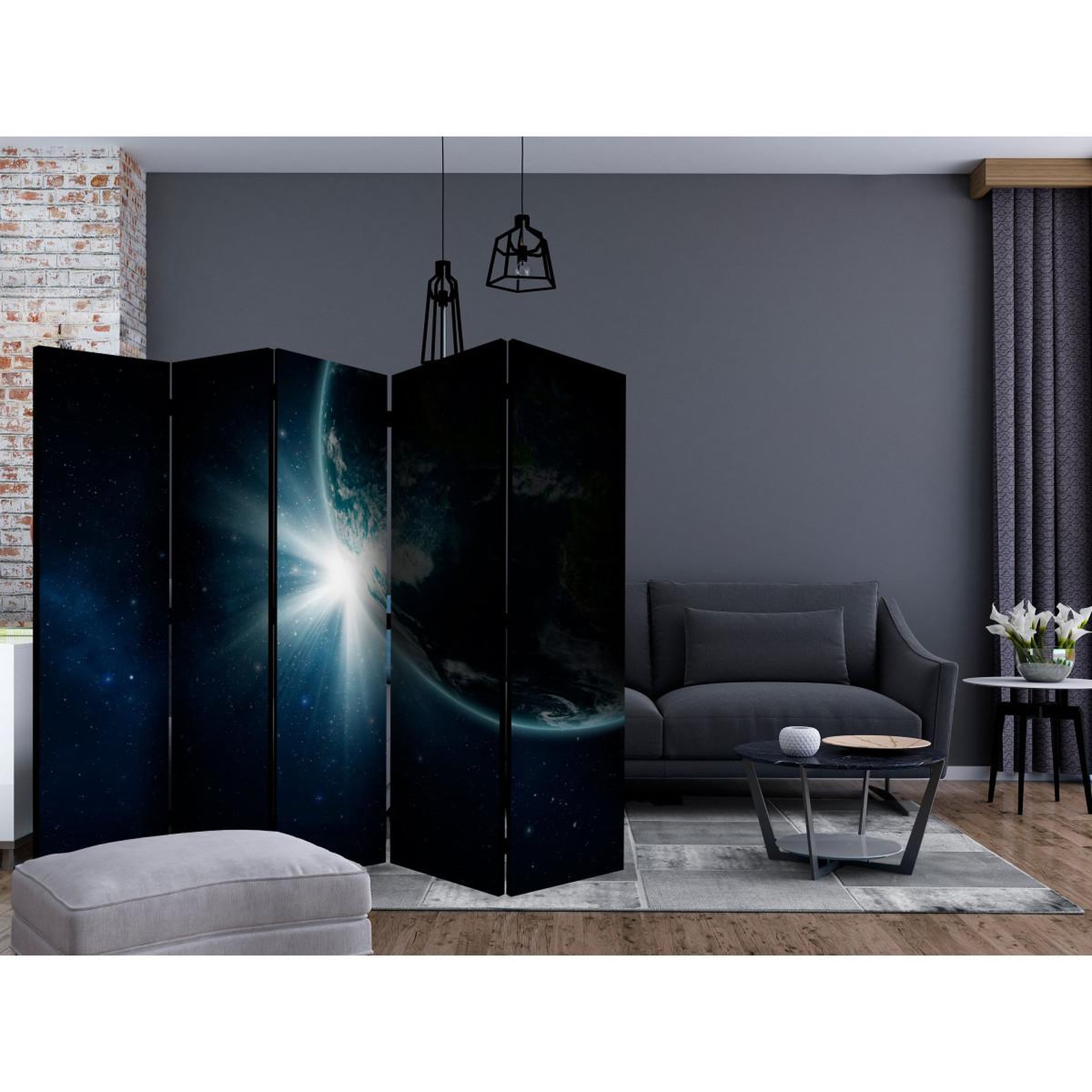Voir la diapositive 2 : Paris Prix Paravent 5 volets  earth  172x225cm