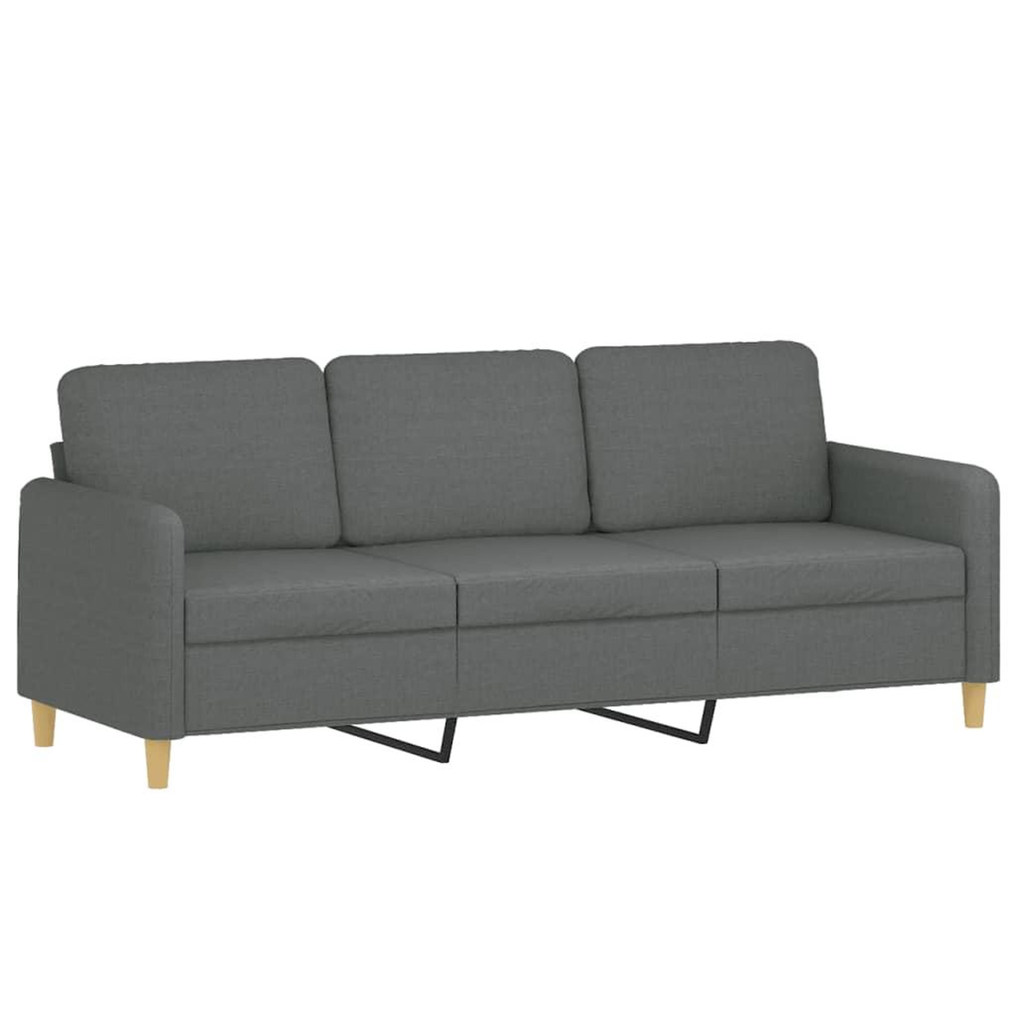 Voir la diapositive 4 : VIDAXL Ensemble de canapes 2 pcs avec coussins Gris fonce Tissu