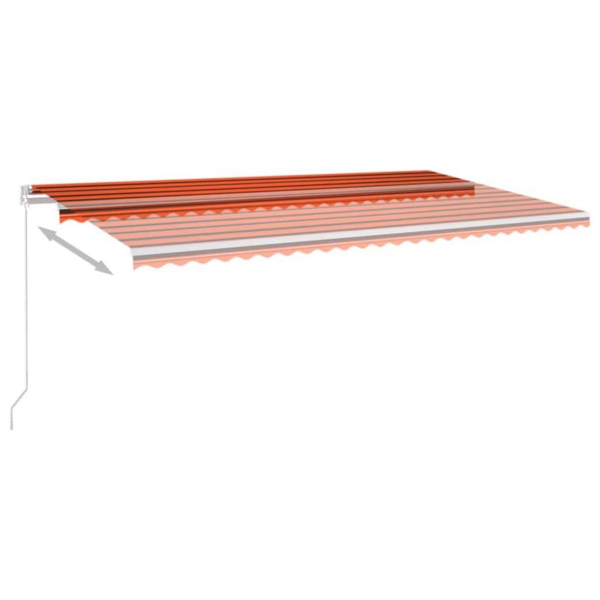 VIDAXL Auvent manuel retractable avec LED 600x300 cm Orange et marron