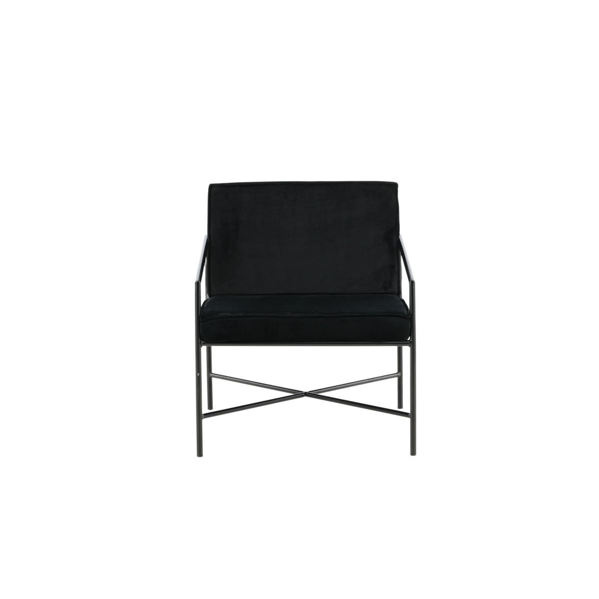 Voir la diapositive 2 : Paris Prix Fauteuil Design Velours  Rakel  78cm Noir