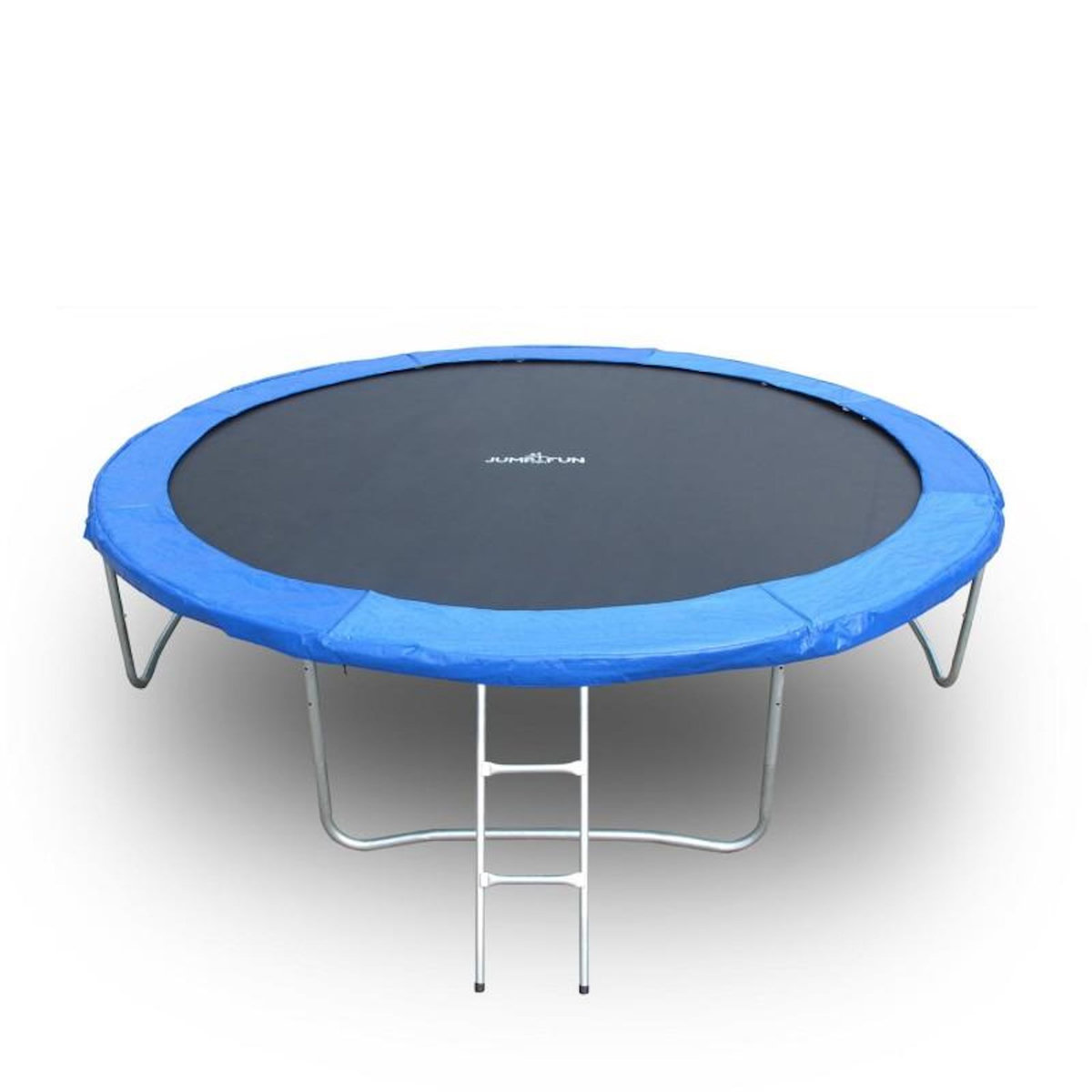 JUMP4FUN Trampoline pour enfant 8Ft ø244cm avec coussin de protection Bleu, Echelle et Filet de sécurité