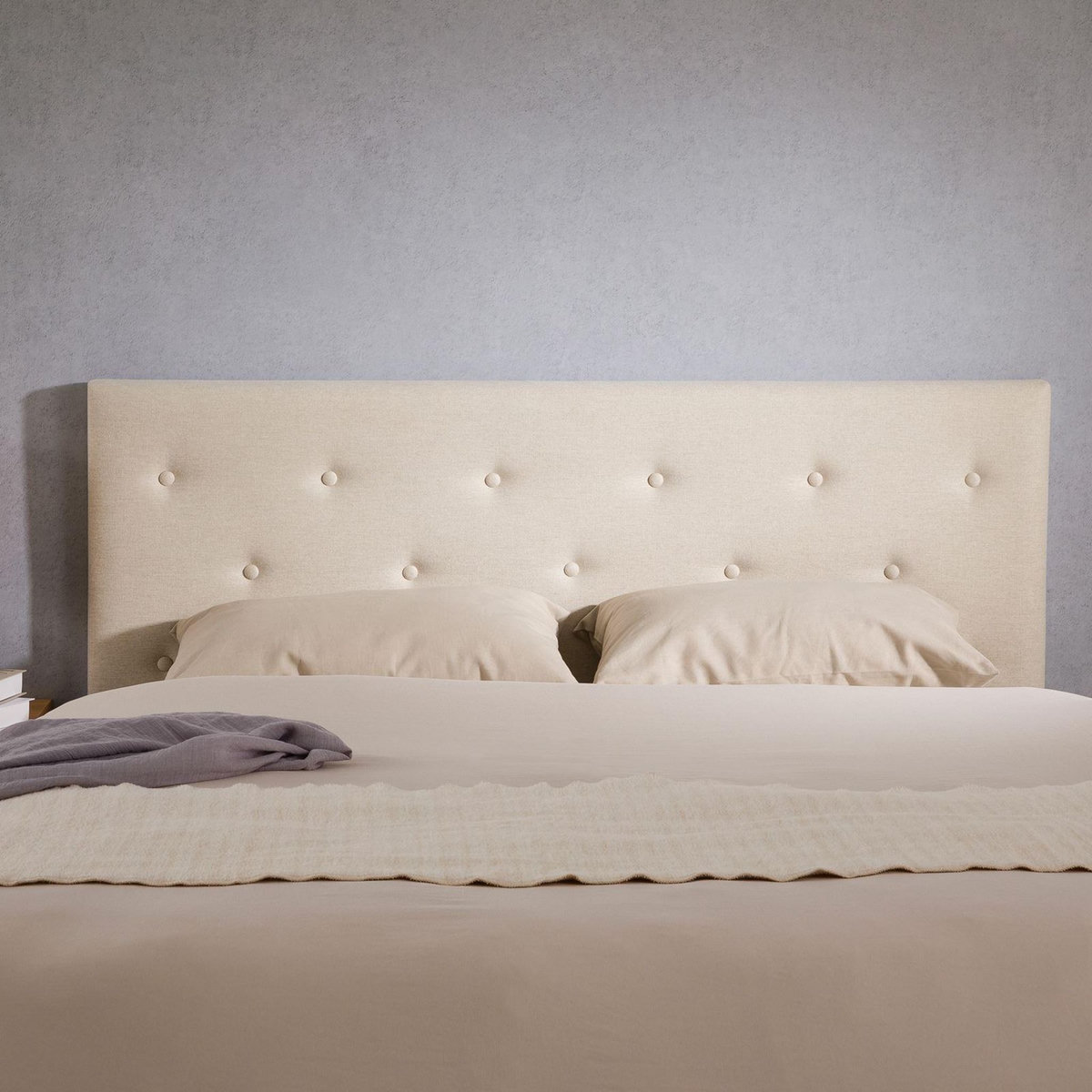 IDIMEX Tête de lit LULINE 160 capitonnée sur pieds, en tissu