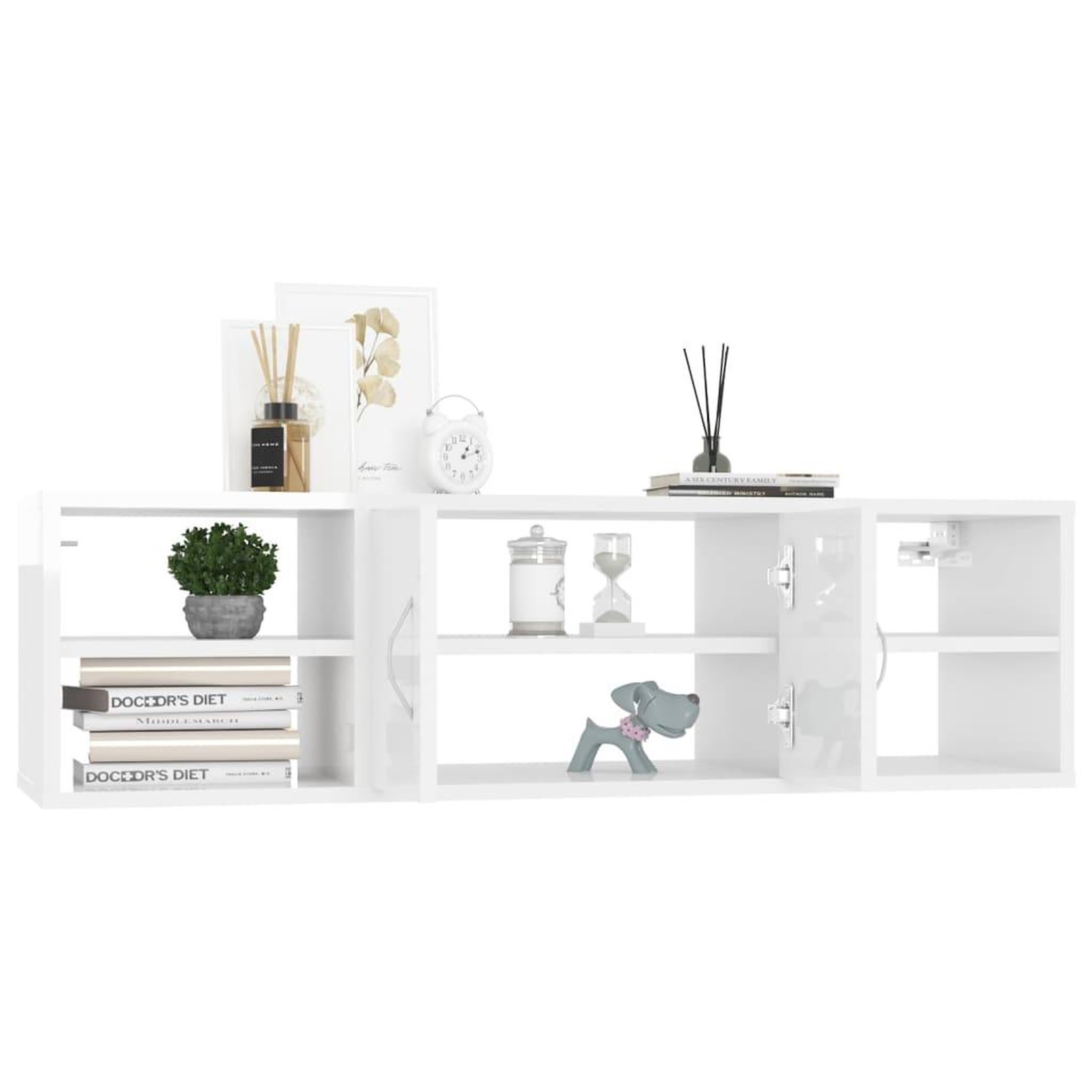 Voir la diapositive 4 : VIDAXL Etagere murale Blanc brillant 102x30x29 cm Bois d'ingenierie