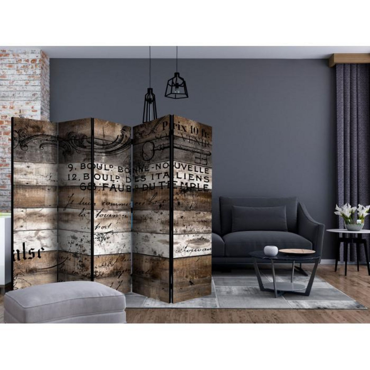 Paris Prix Paravent 5 Volets  Old Vineyard II  172x225cm