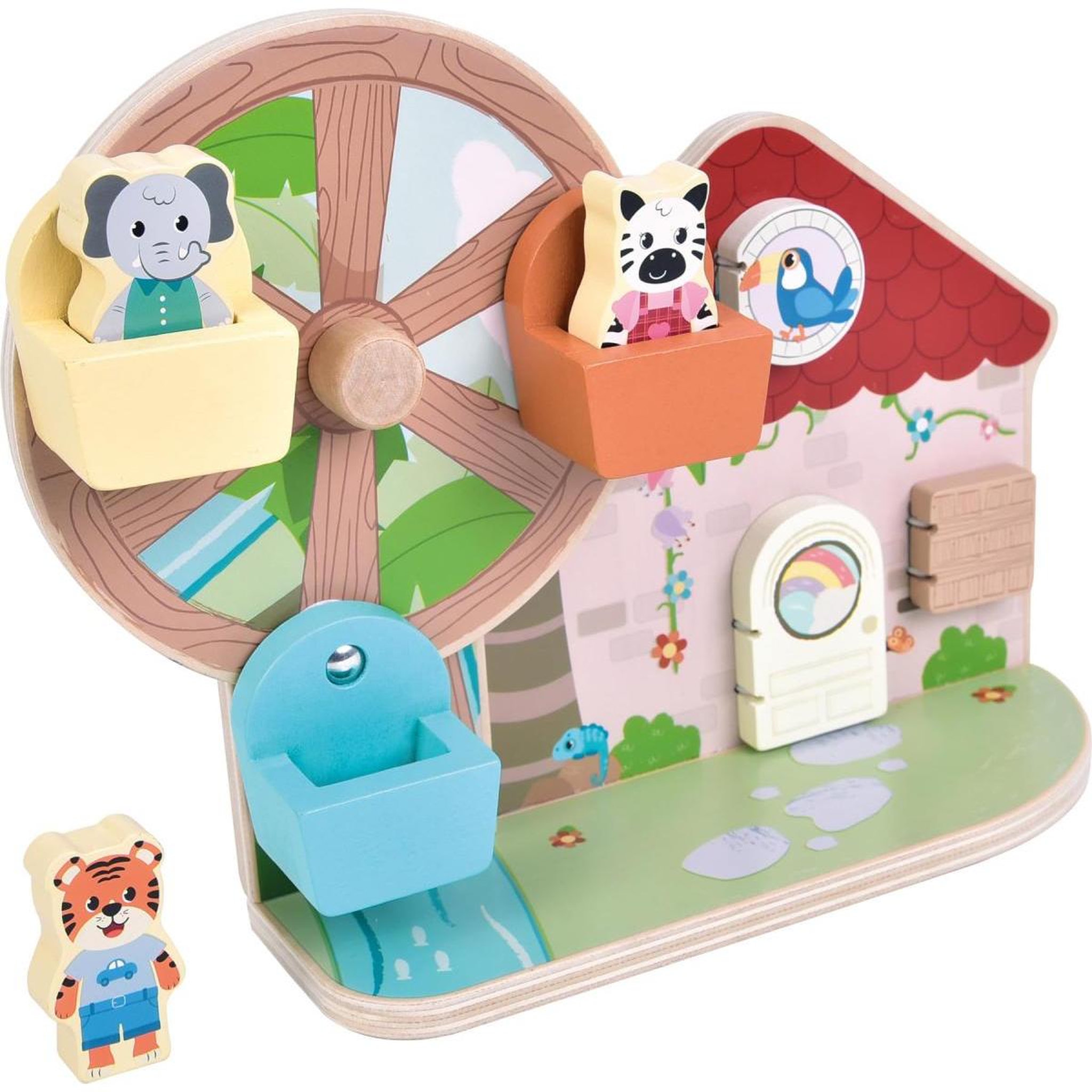 SMALLFOOT Jouet de motricite Grande roue Jungle Friends