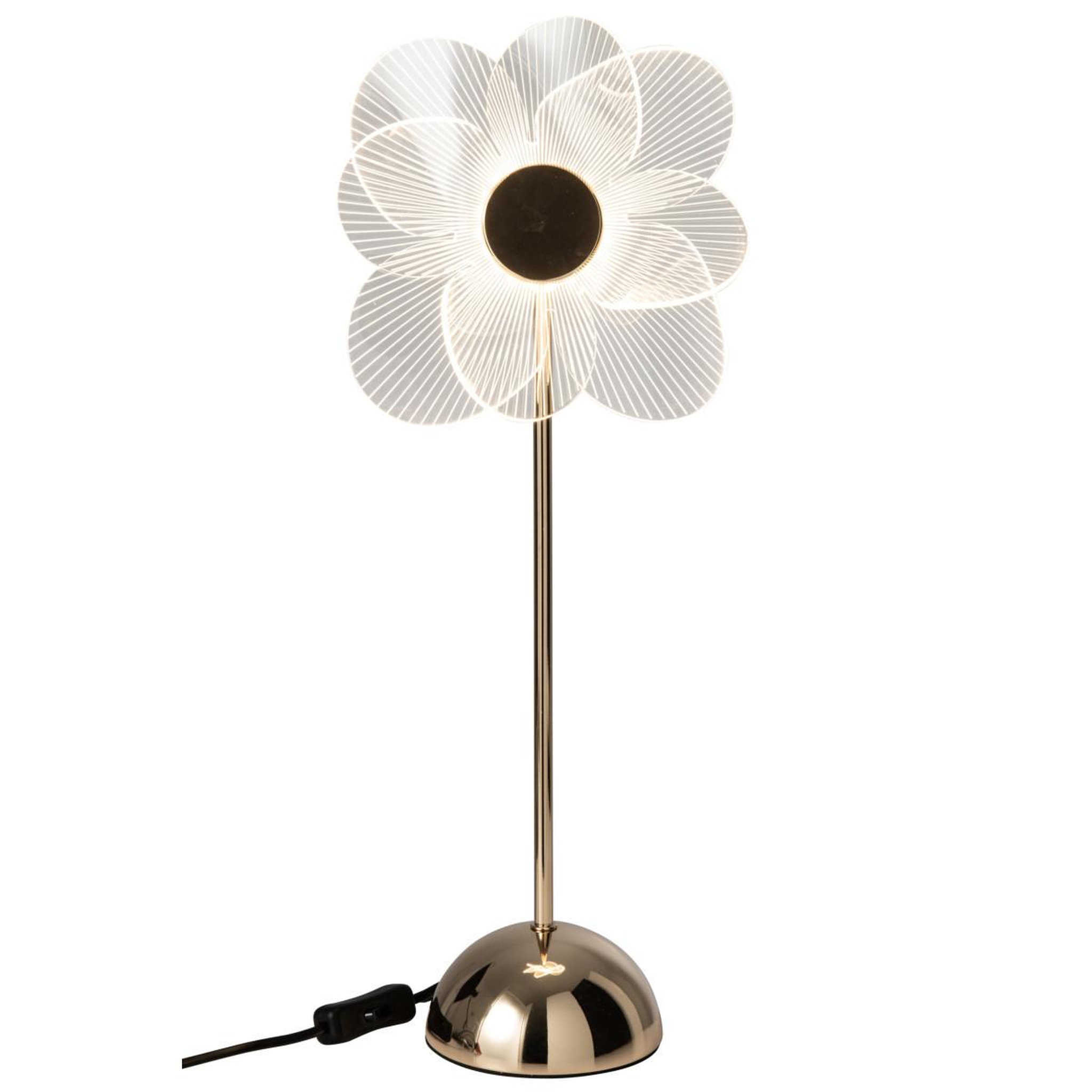 Voir la diapositive 2 : J-LINE Lampe à poser design à led  fleur  50cm doré