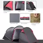 OUTSUNNY Tente de camping 2-3 personnes montage facile 3 portes fenêtres dim. 4,26L x 2,06l x 1,54H m fibre verre polyester PE gris