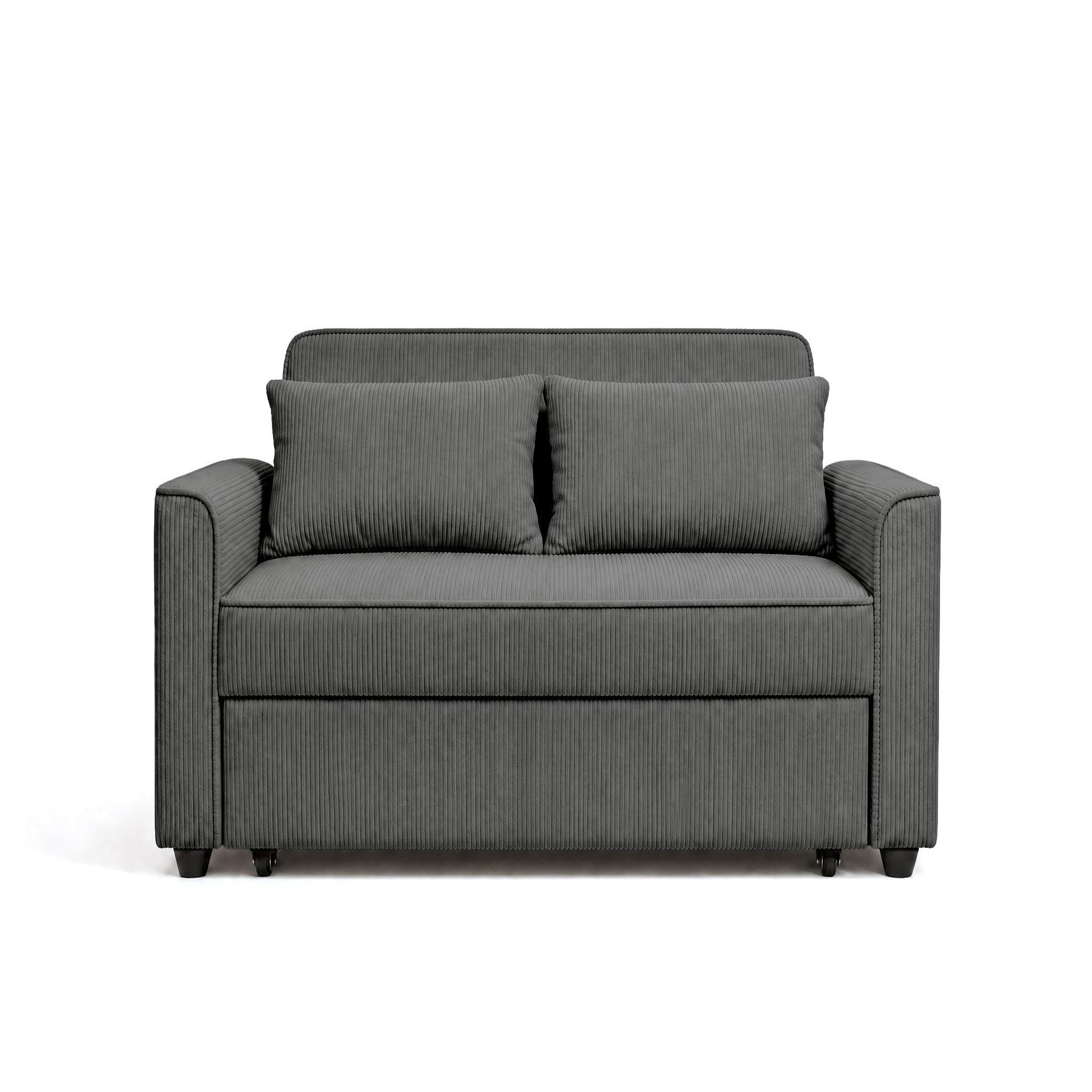 Voir la diapositive 1 : BEST MOBILIER Ernest - canapé droit 2 places convertible en velours côtelé