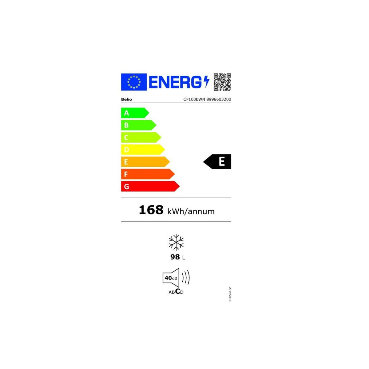 Beko Congélateur coffre 54.5cm 98l - CF100EWN