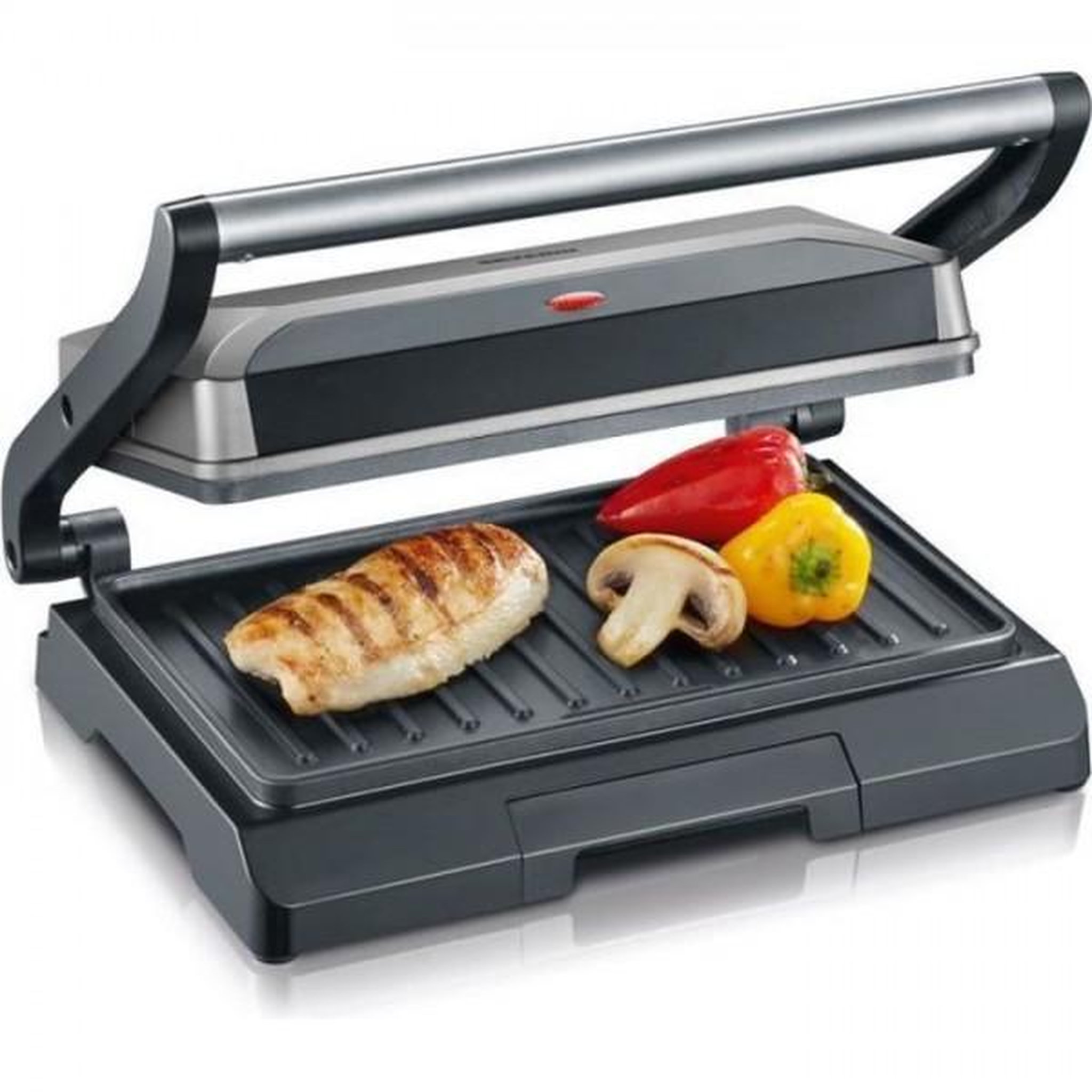 SEVERIN Barbecue Electrique - Grillade SEVERIN - Grill Electrique KG2394 - Surface cuisson 23x14,5cm - Plaques anti-adhésives - 800W