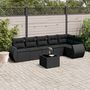 Voir la diapositive 1 : VIDAXL Salon de jardin 7 pcs avec coussins noir resine tressee