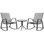 Voir la diapositive 1 : OUTSUNNY Ensemble de jardin 3 pièces 2 fauteuils à bascule table basse plateau verre trempé acier époxy textilène gris