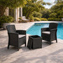 Voir la diapositive 6 : CONCEPT USINE Ensemble de jardin 2 fauteuils gris anthracite avec table basse ADANA