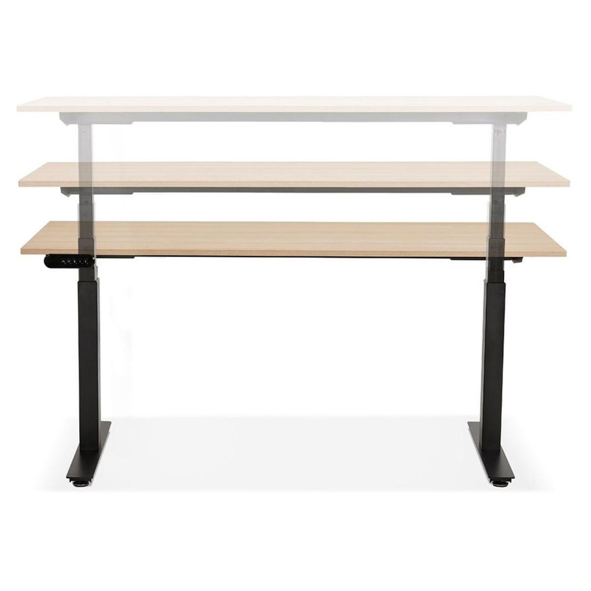 Paris Prix Bureau Ergonomique Réglable  Électrique  140cm Naturel & Noir