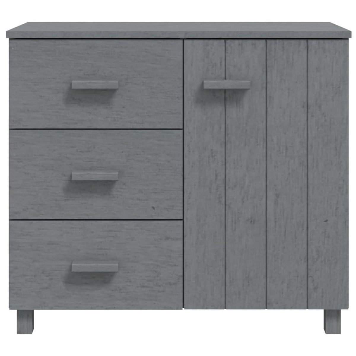 VIDAXL Buffet HAMAR Gris fonce 90x40x80 cm Bois massif de pin