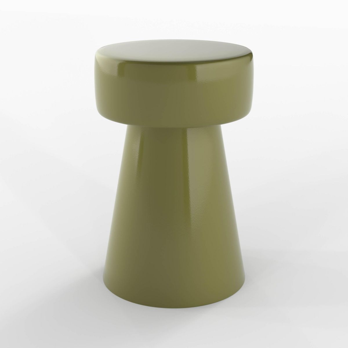Rendez vous déco Table d'appoint ronde en métal vert kaki D30 cm - Athéna