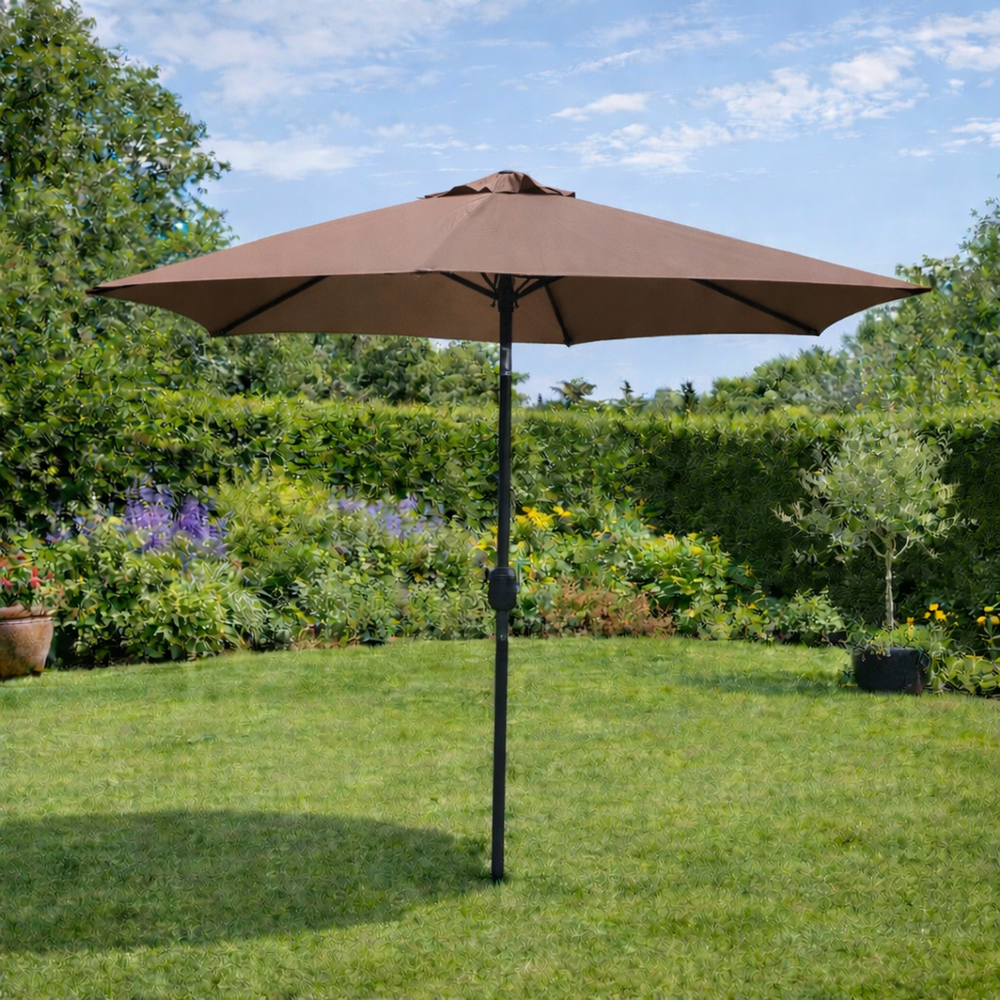 Voir la diapositive 2 : CONCEPT USINE Parasol marron rond 25 x 25 m come
