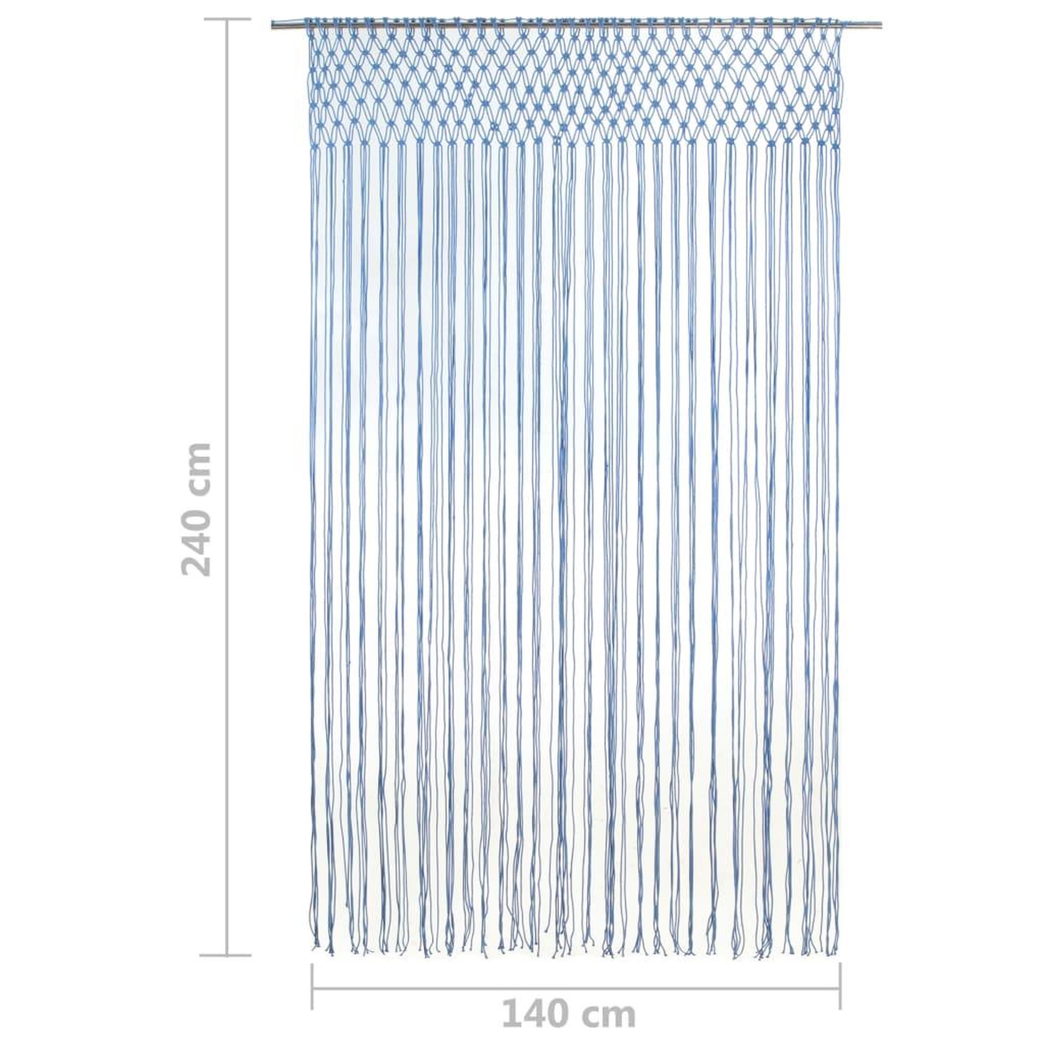 Voir la diapositive 5 : VIDAXL Rideau en macrame Bleu 140x240 cm Coton