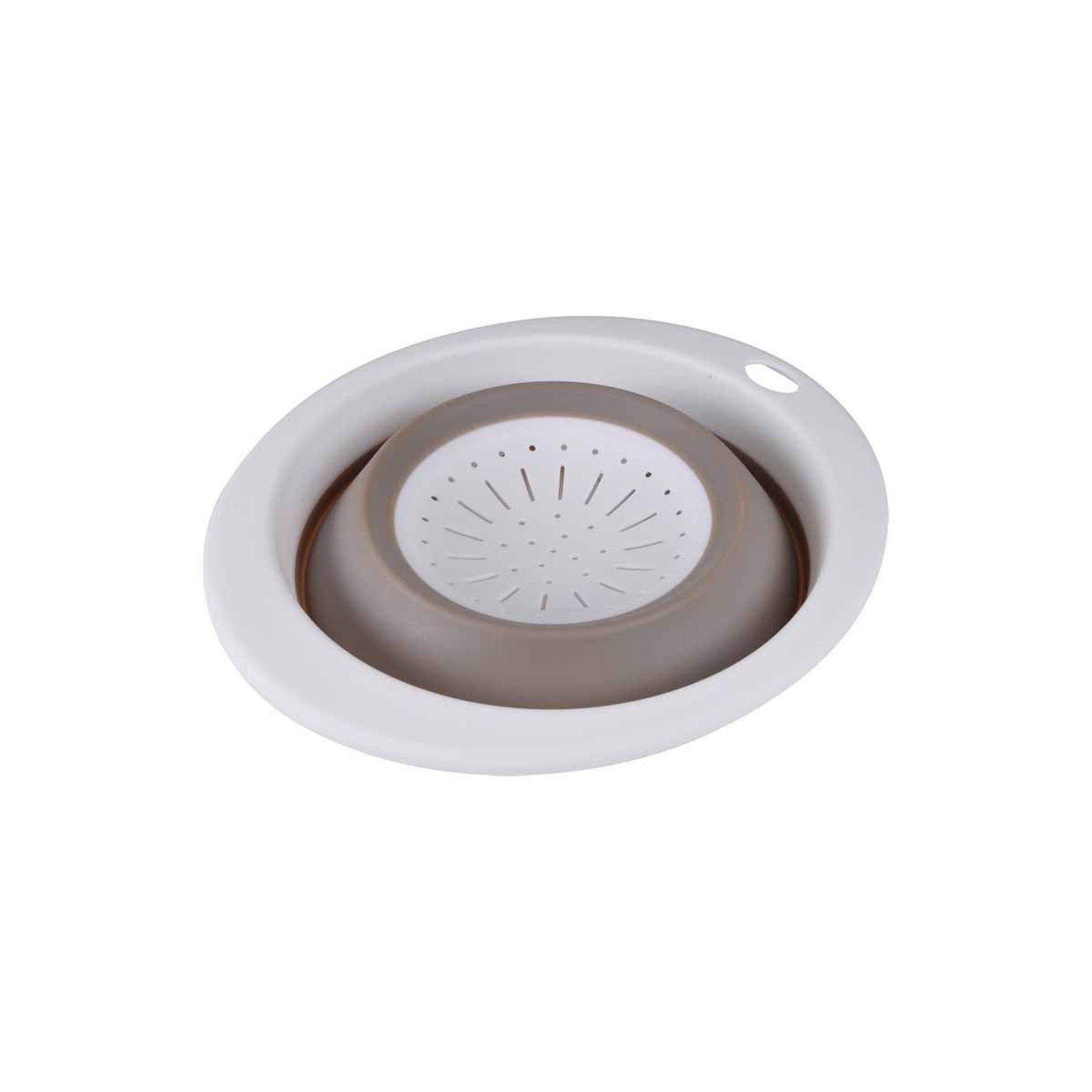 Voir la diapositive 2 : HOMEA Passoire de cuisine  rétractable  27cm taupe
