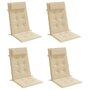Voir la diapositive 3 : VIDAXL Coussins de chaise a dossier haut lot de 4 beige tissu oxford