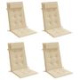 Voir la diapositive 3 : VIDAXL Coussins de chaise a dossier haut lot de 4 beige tissu oxford