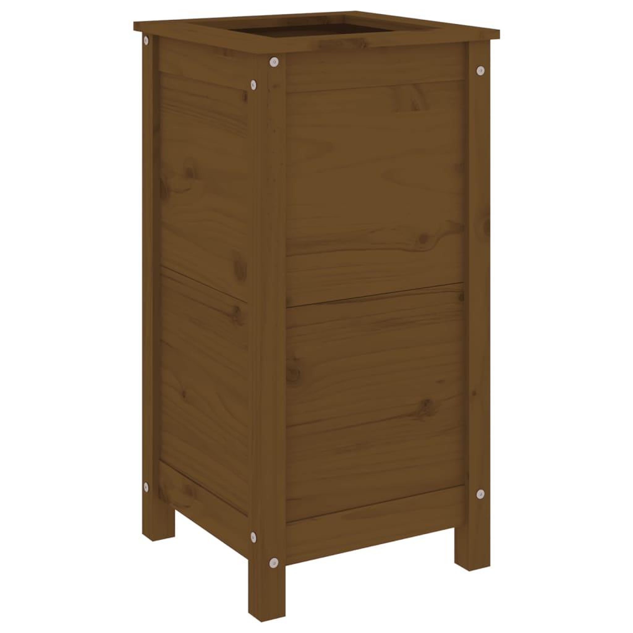 Voir la diapositive 2 : VIDAXL Jardiniere marron miel 40x40x78 cm bois massif de pin