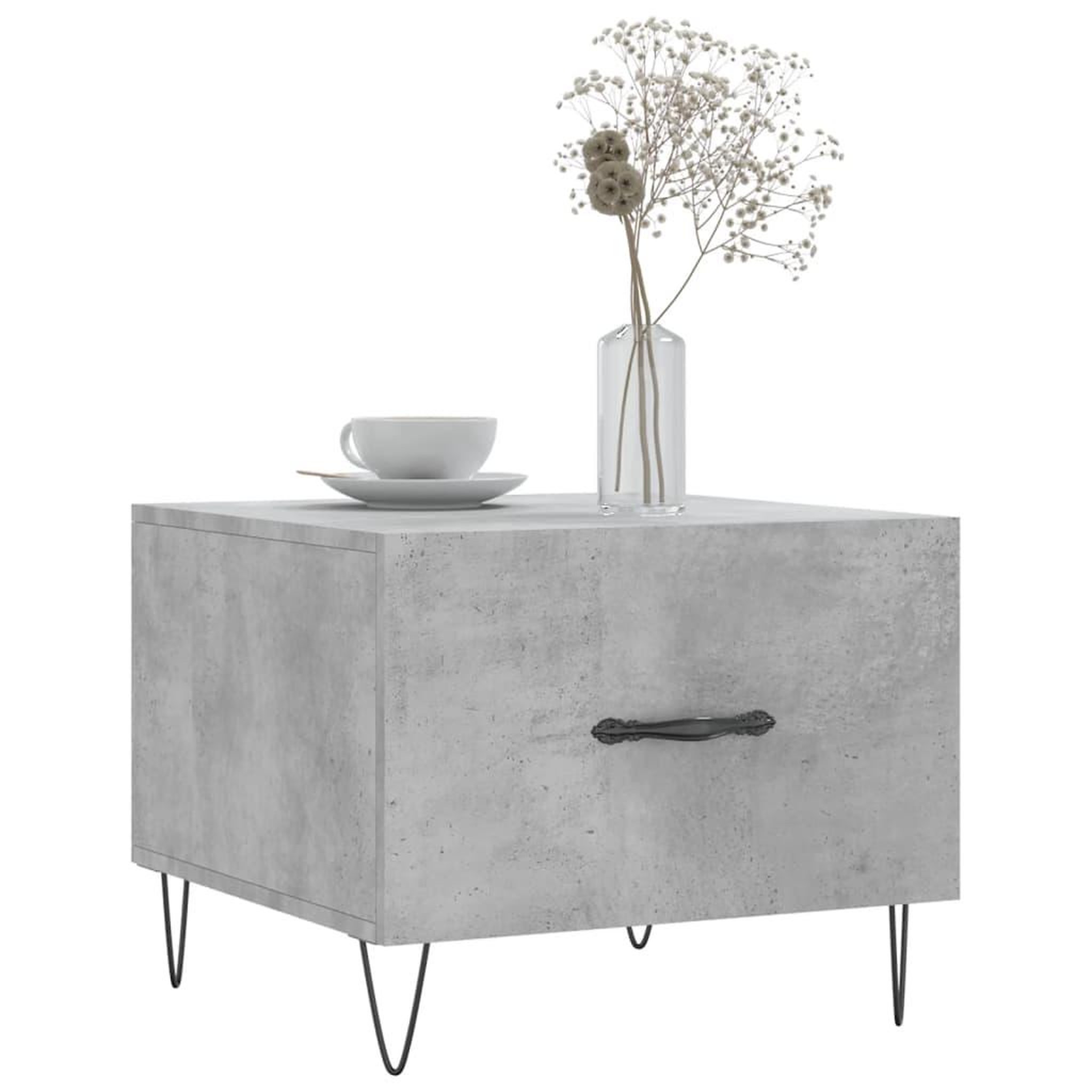Voir la diapositive 3 : VIDAXL Table basse gris beton 50x50x40 cm bois d'ingenierie