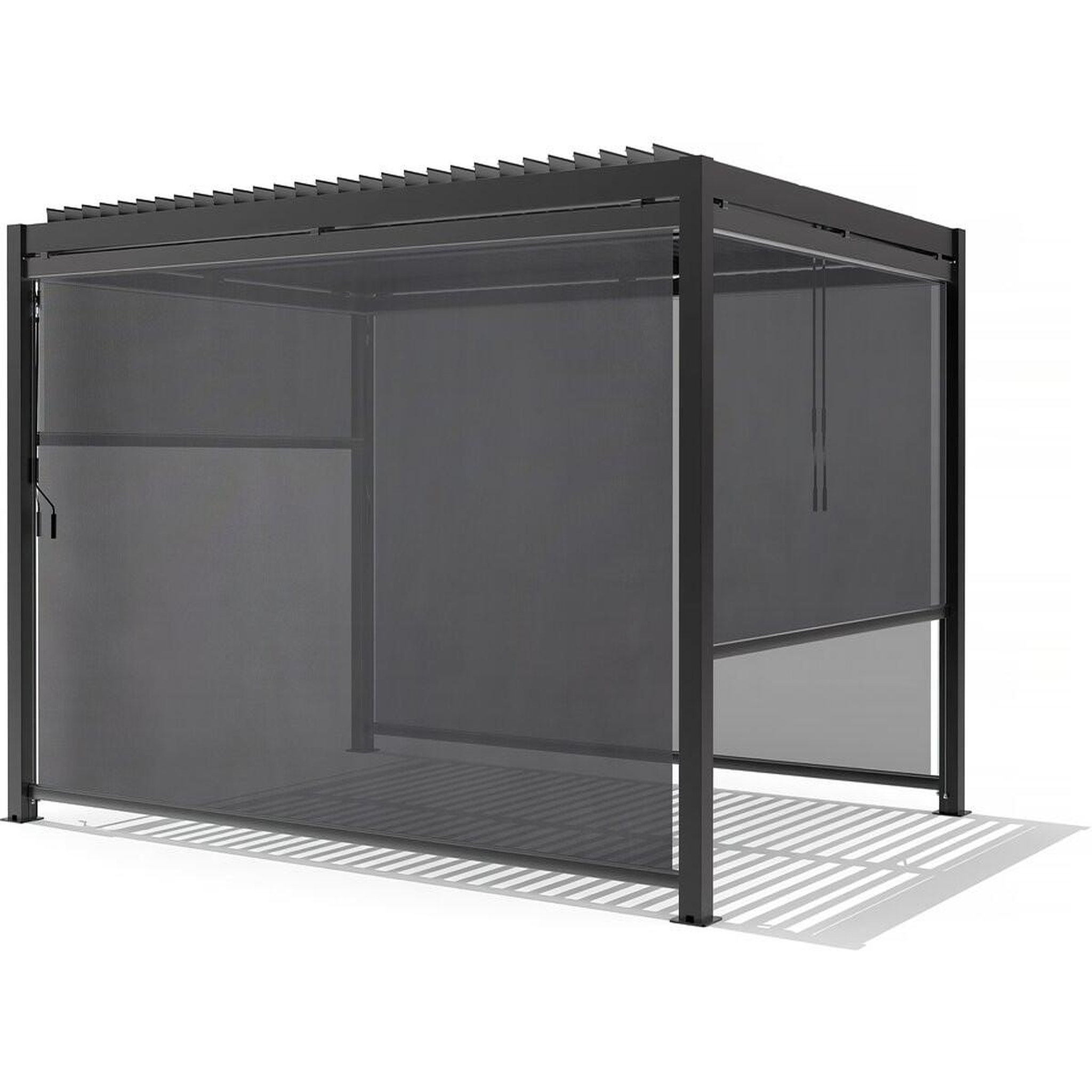 Voir la diapositive 4 : Habitat et Jardin Store pergola bioclimatique - 367 x 208 cm - gris anthracite