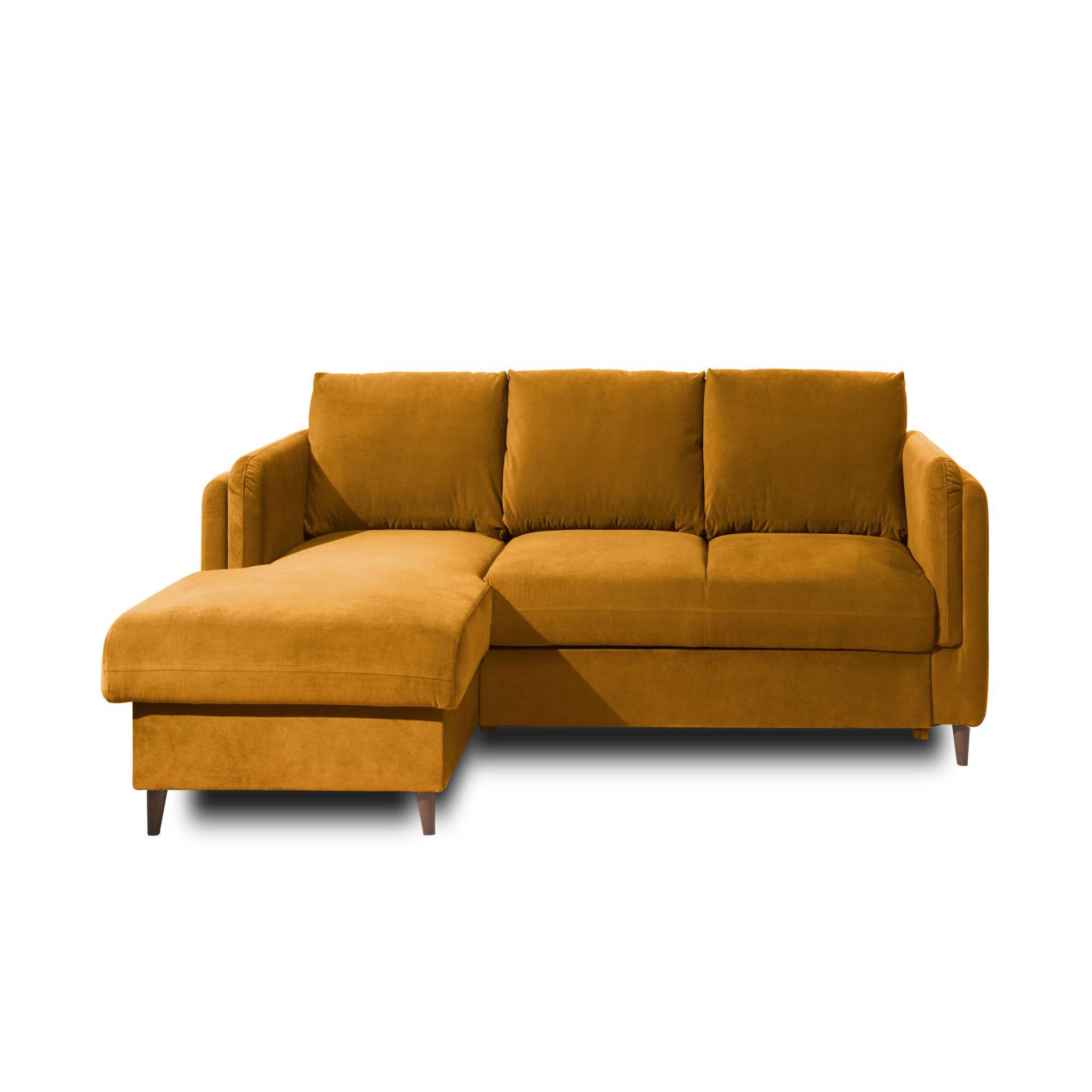 Voir la diapositive 1 : BEST MOBILIER Brooke - canapé d'angle gauche - convertible avec coffre - 4 places - en velours