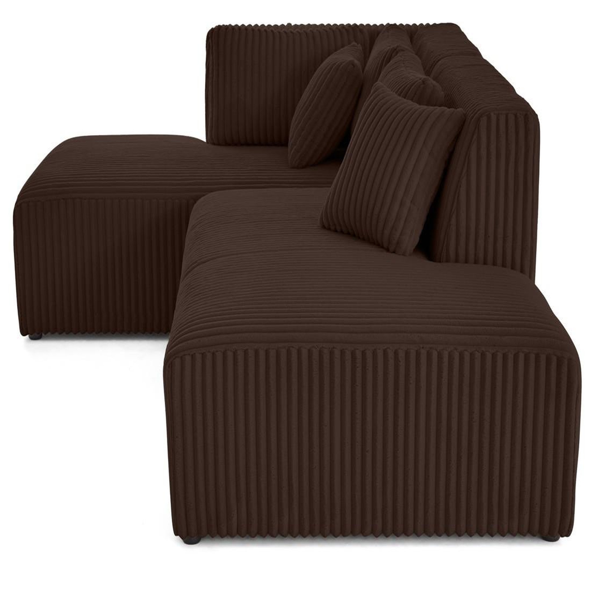 Voir la diapositive 6 : LISA DESIGN Victoire - canapé modulable d'angle gauche 4 places en velours côtelé grosses côtes