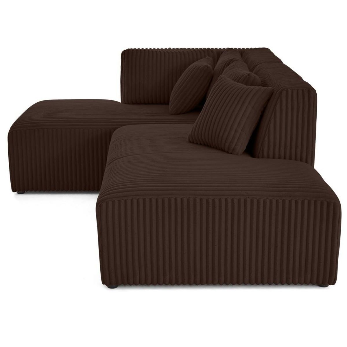 LISA DESIGN Victoire - canapé modulable d'angle gauche 4 places en velours côtelé grosses côtes