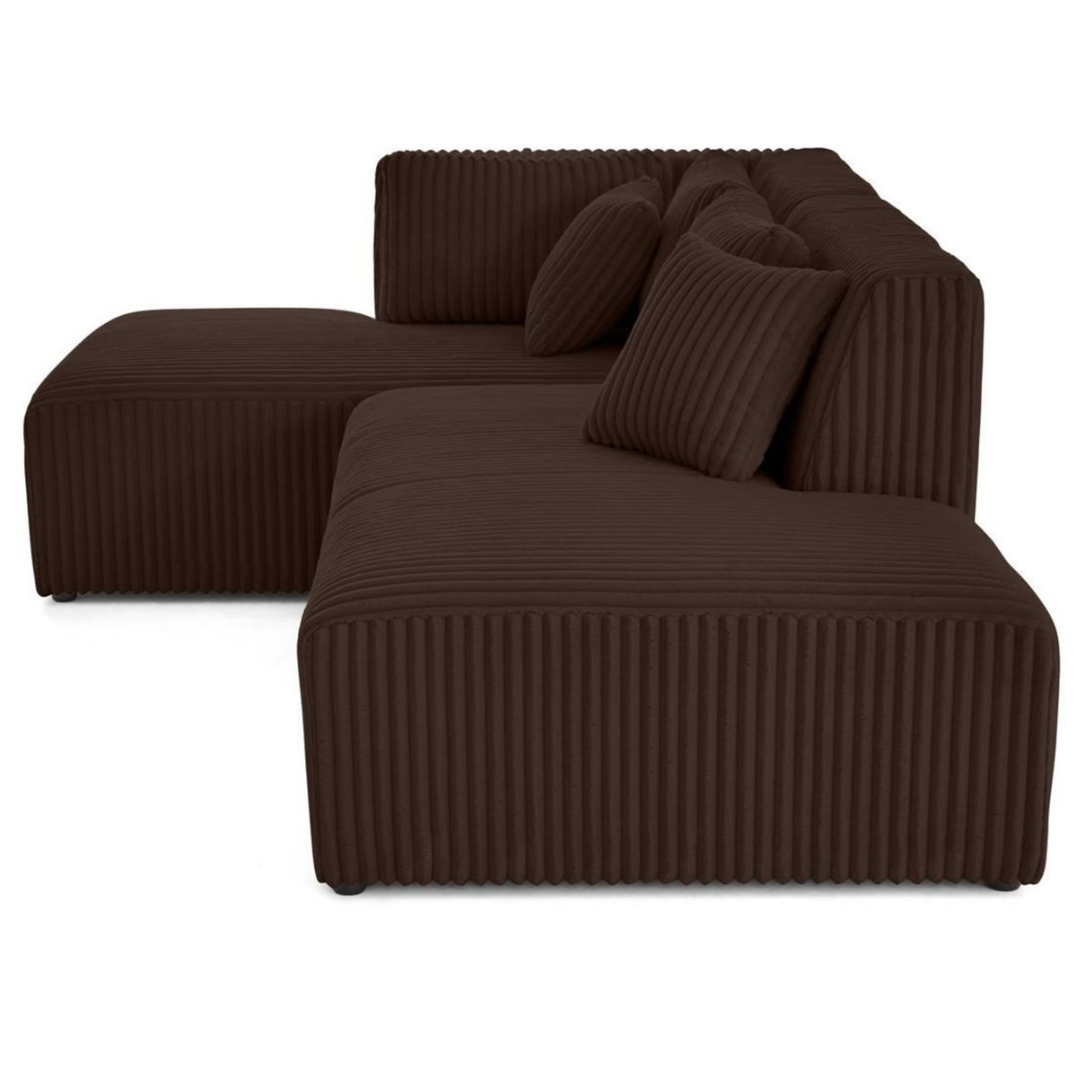 LISA DESIGN Victoire - canapé modulable d'angle gauche 4 places en velours côtelé grosses côtes