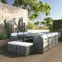 Voir la diapositive 2 : Beau rivage Salon repas de jardin en résine tressée grise 10/12 personnes LAVEZZI