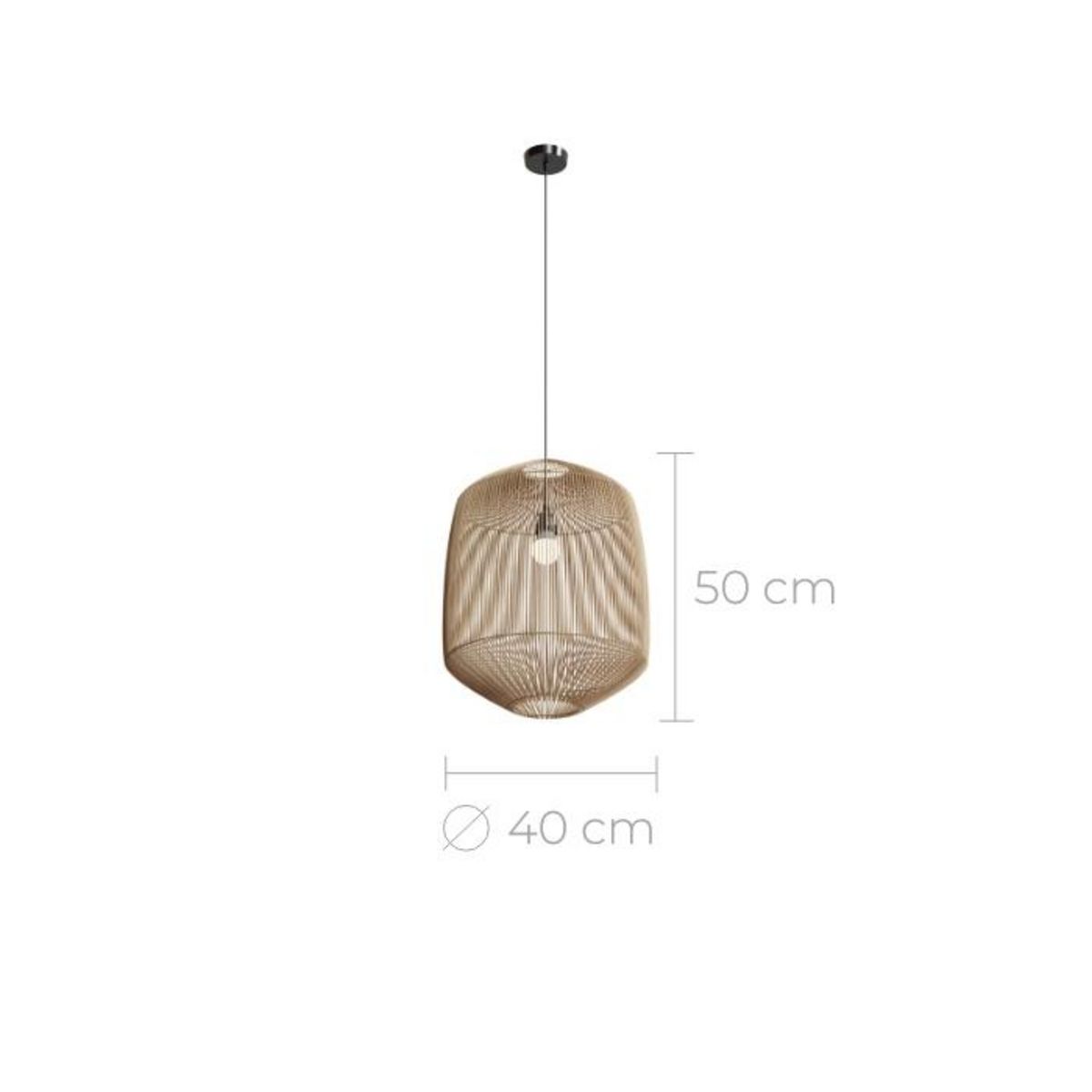 Rendez vous déco Abat-jour naturel pour suspension en rotin D40 cm - Hajar
