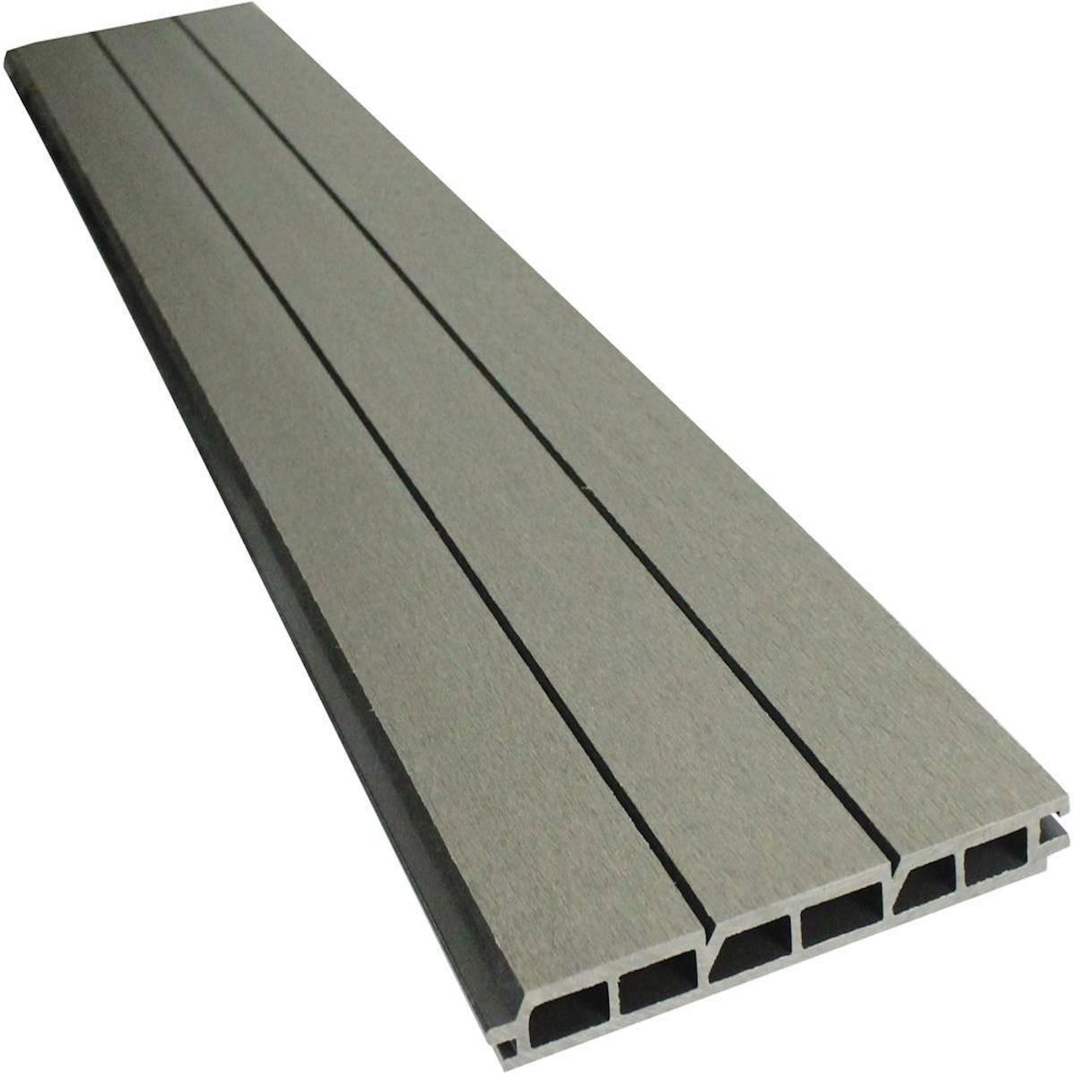 Habitat et Jardin Lot de 6 lames composite de clôture - L160 cm x l25.8cm x ép. 2cm - Gris