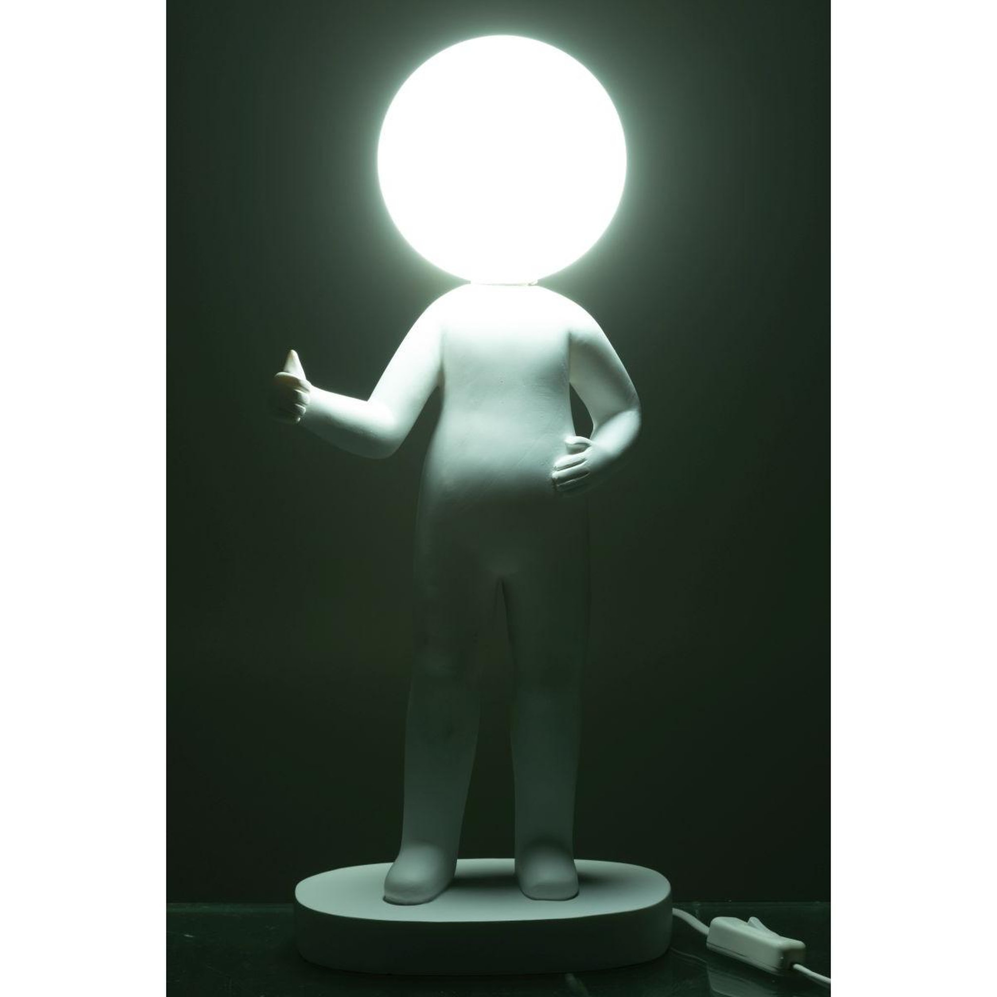 Voir la diapositive 3 : J-LINE Lampe à poser en résine  pouces  44cm blanc