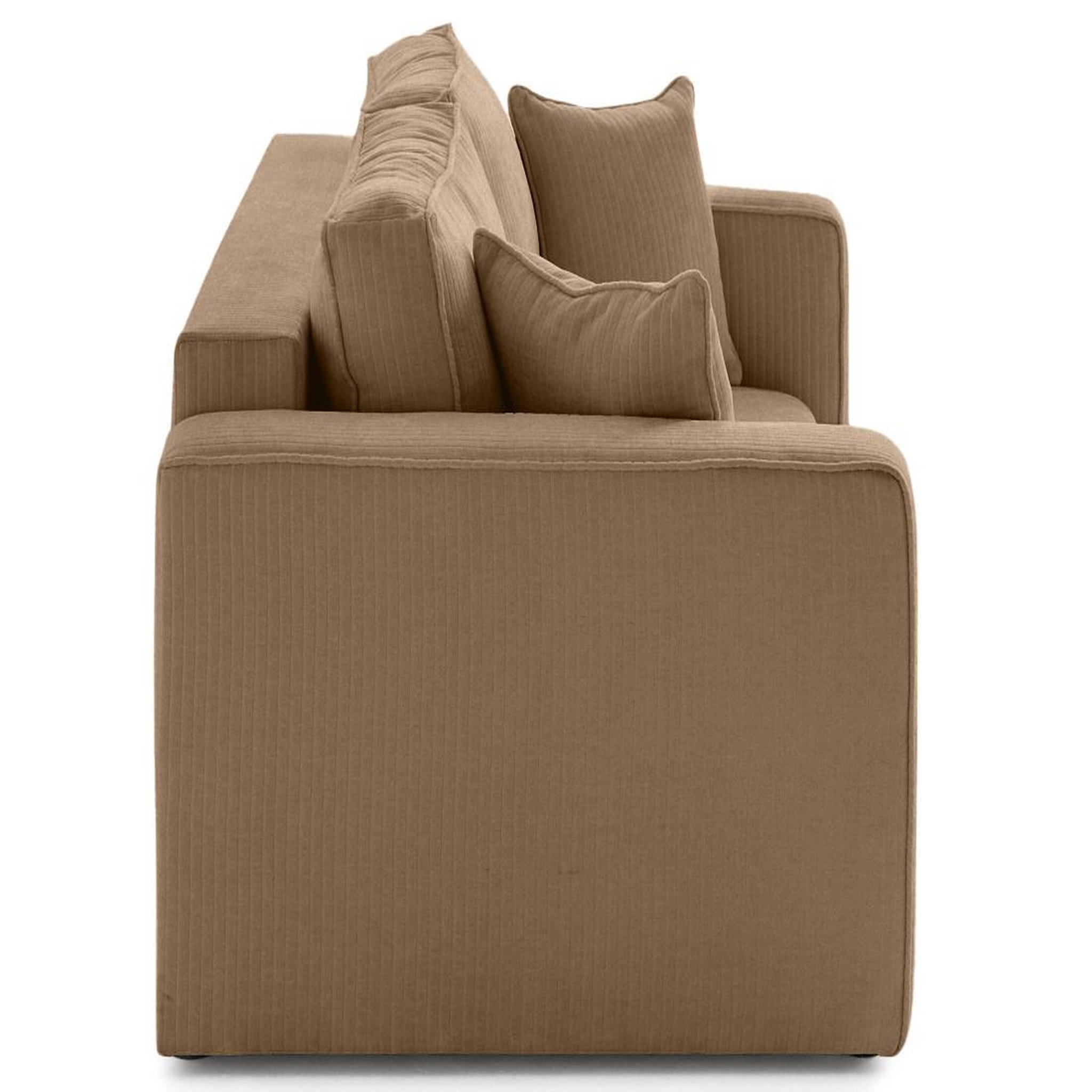 Voir la diapositive 4 : BEST MOBILIER Topaze - canapé droit 2 places en velours côtelé plat