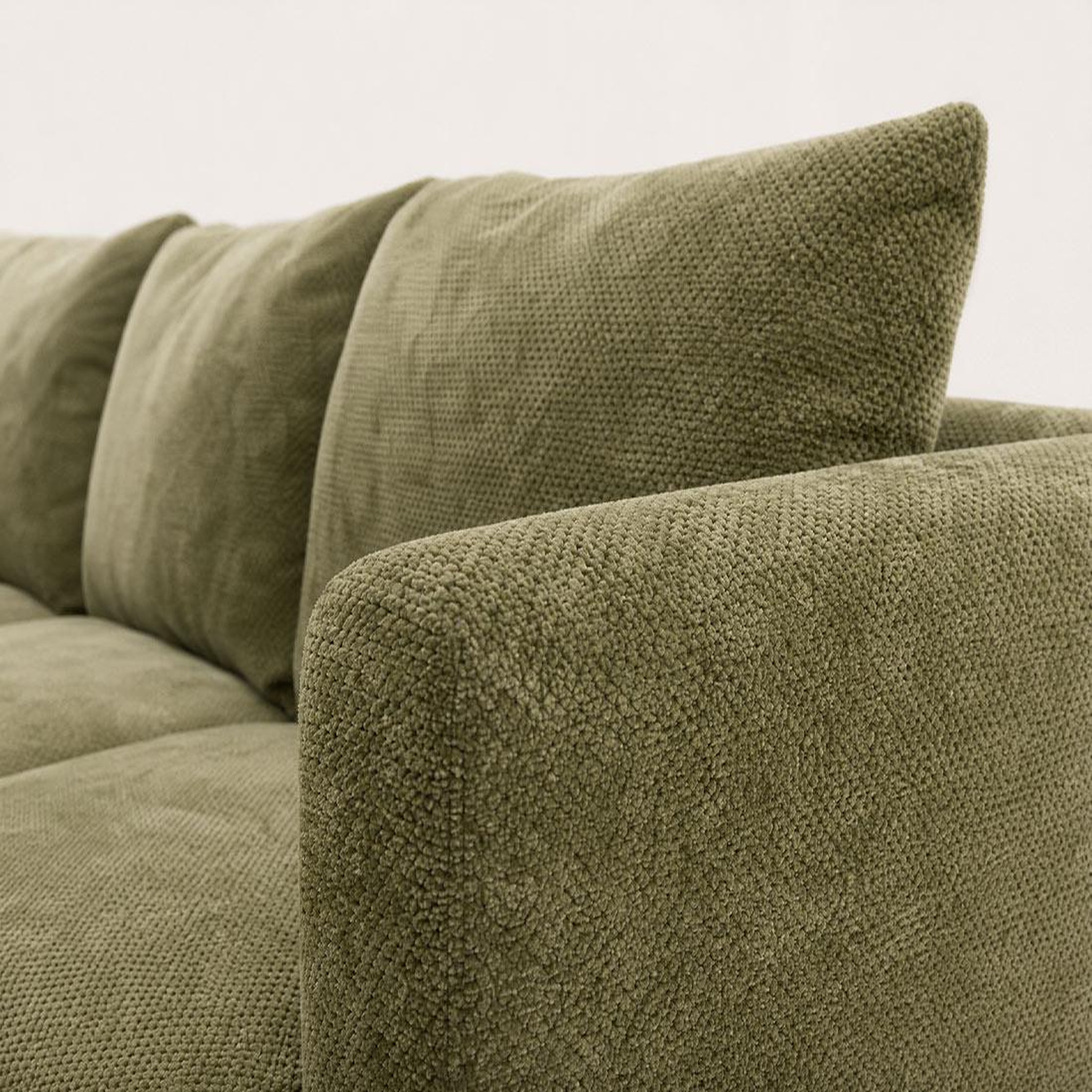 Voir la diapositive 4 : BEST MOBILIER Gabin - canapé d'angle gauche 5 places en velours texturé