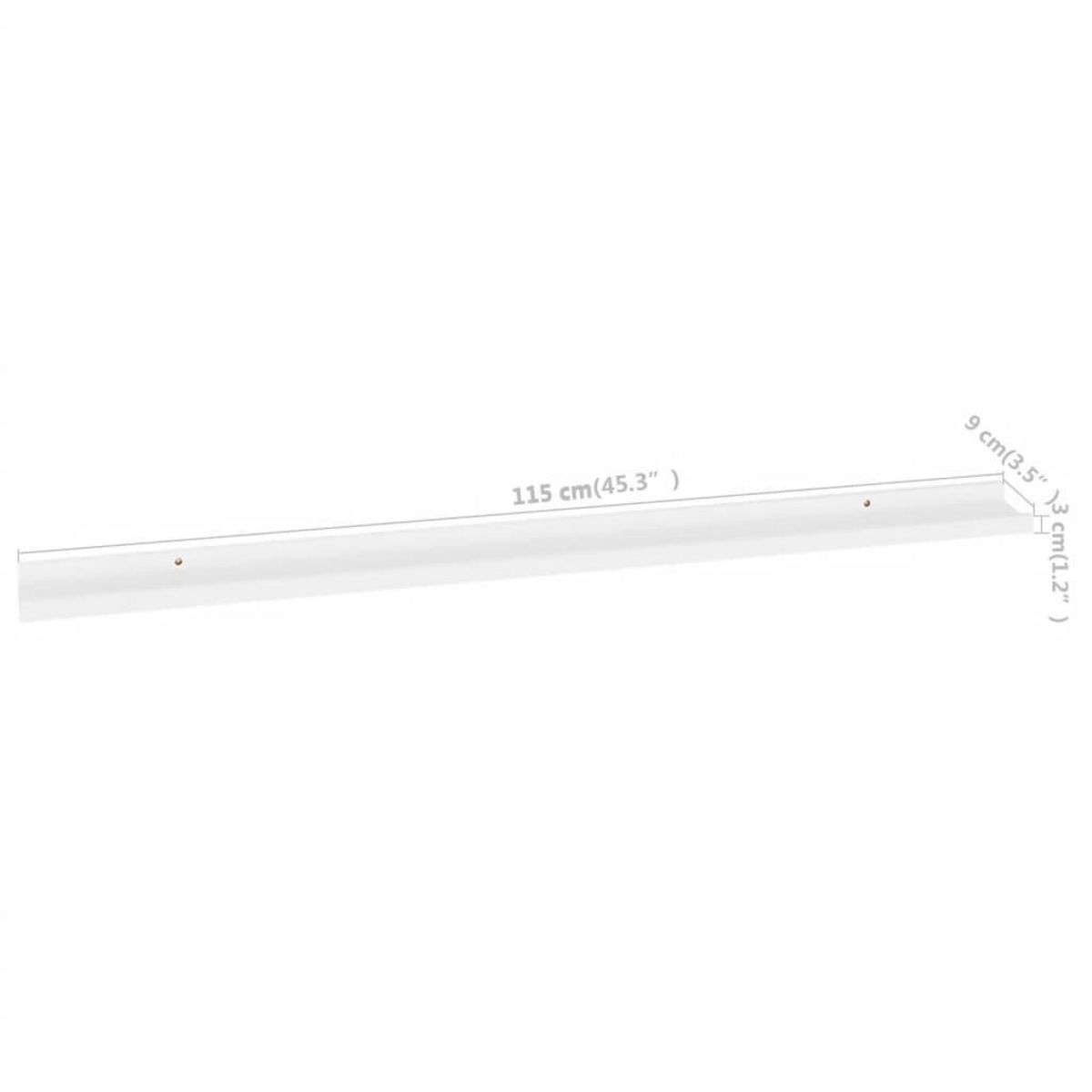 VIDAXL Etageres murales 4 pcs Blanc 115x9x3 cm