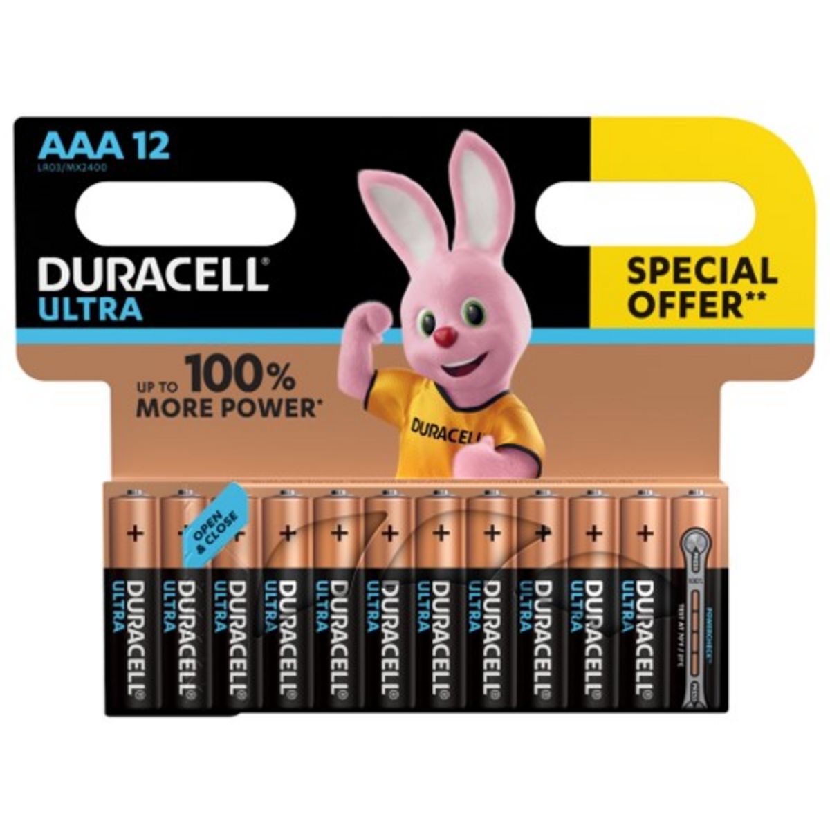 DURACELL Lot de 12 piles alcalines Ultra Power type AAA LR03