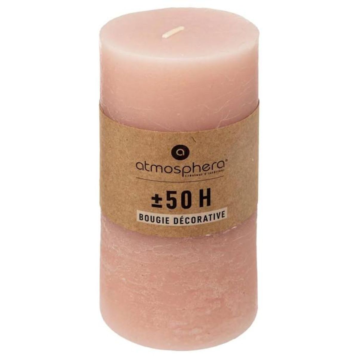 COMPTOIR DE LA BOUGIE Bougie Cylindrique  Rustic  14cm Rose Clair