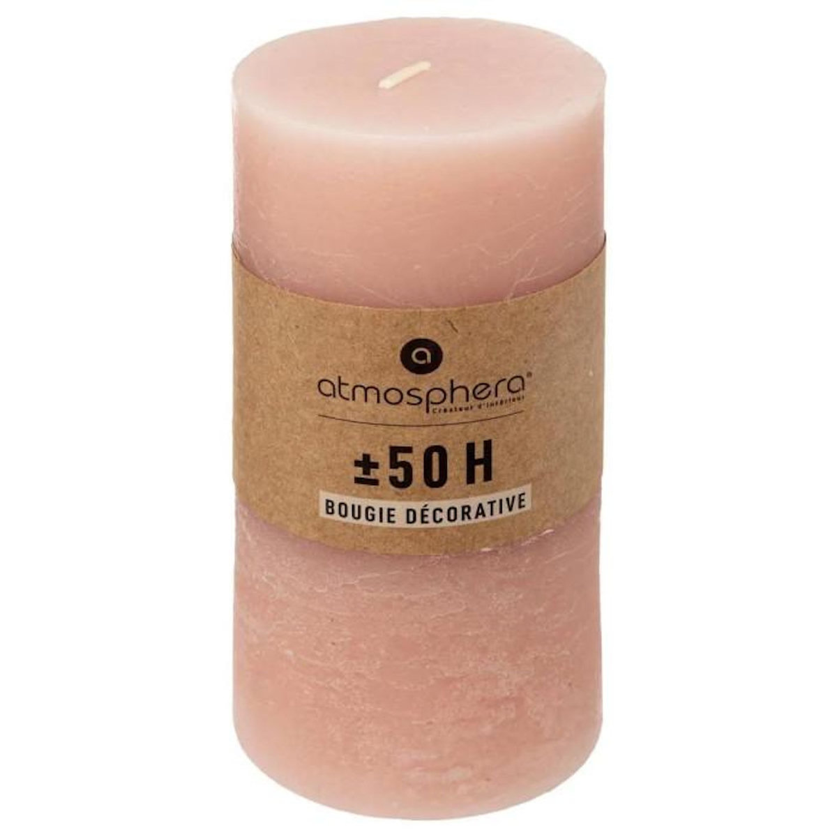 COMPTOIR DE LA BOUGIE Bougie Cylindrique  Rustic  14cm Rose Clair