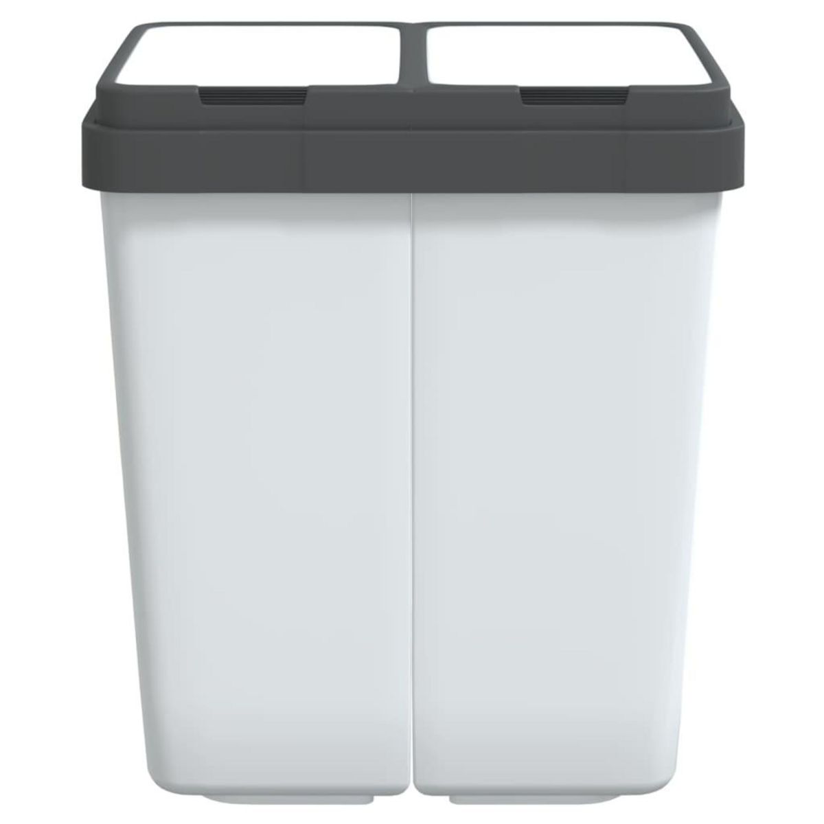 VIDAXL Poubelle double blanc 2x25 L