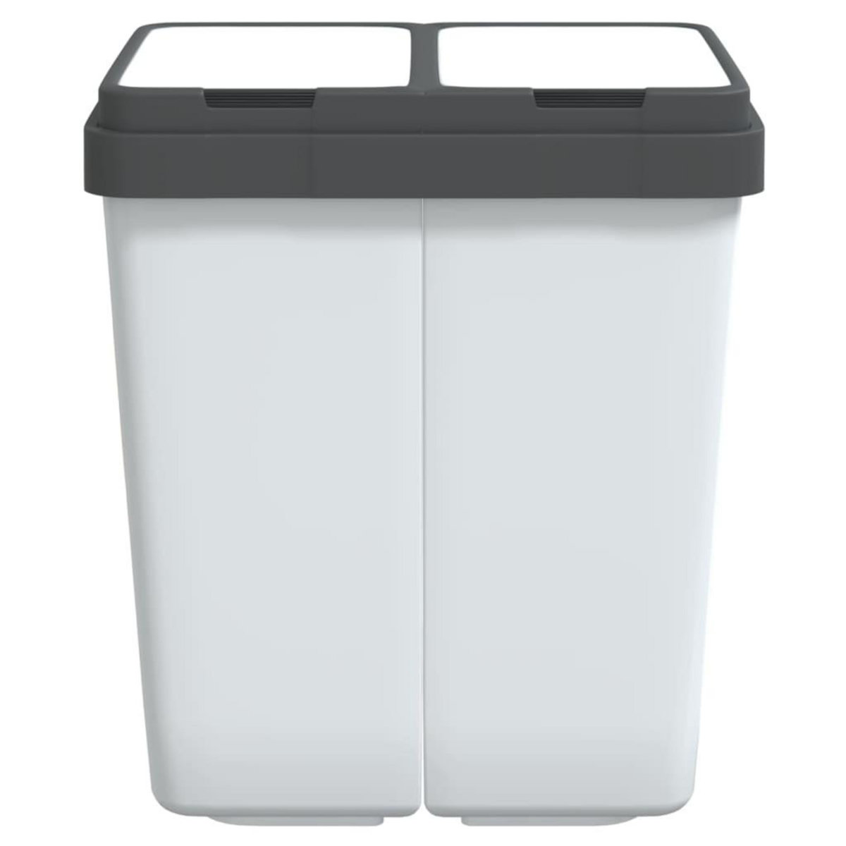 VIDAXL Poubelle double blanc 2x25 L