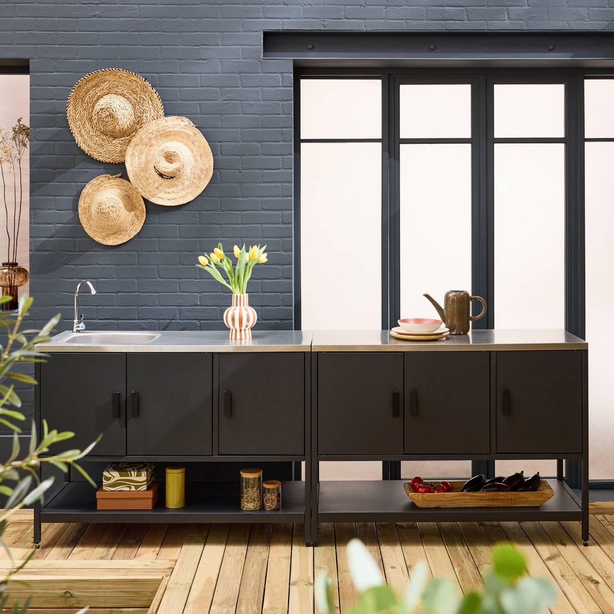 SWEEEK Cuisine extérieure 2 modules en acier inoxydable