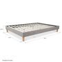 Voir la diapositive 4 : HomeStyle4U Lit Futon Simple 120 x 200 Tissu Gris Sommier à Lattes