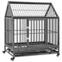 Voir la diapositive 1 : VIDAXL Cage pour chien avec roues et toit Acier 92x62x106 cm