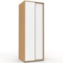 Voir la diapositive 1 : ID MARKET Armoire 2 portes coulissantes SLIDEA bois et blanc 60 cm penderie avec étagère