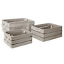 Voir la diapositive 1 : ATMOSPHERA Lot de 3 Caisses en Bois  Cagette  35cm Gris
